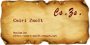 Csiri Zsolt névjegykártya